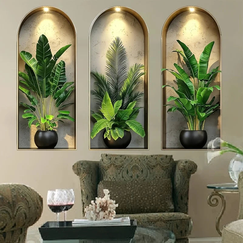Skanto | Verdeco veggklistremerker | veggklistremerker planter 3D | akvarellutseende | selvklebende & resterfri | stue & soveromsinnredning