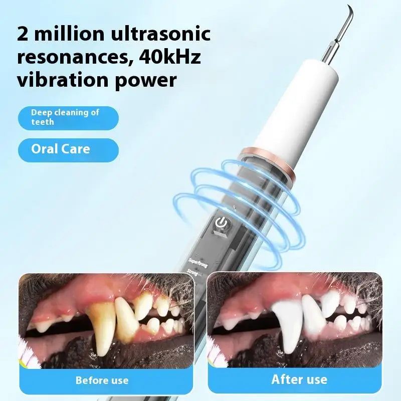 Skanto | DentoraSonic | Ultralyd tannpleieapparat for hunder og katter | 5-nivå tannsteinfjerner | USB-lading