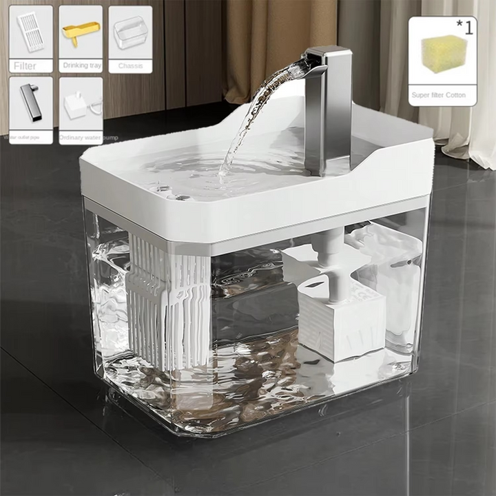 Skanto | Automatisk kattevannfontene med USB-pumpe og flertrinns filtrering