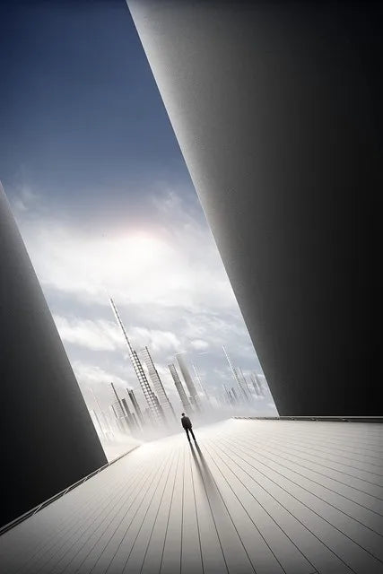 Moderne Geometriske Arkitektoniske Landskaps Veggkunst Fine Art Lerret Utskrifter Bilder For Studio Hjemme Kontor Entré Inspirerende Kunst Dekor | Skanto