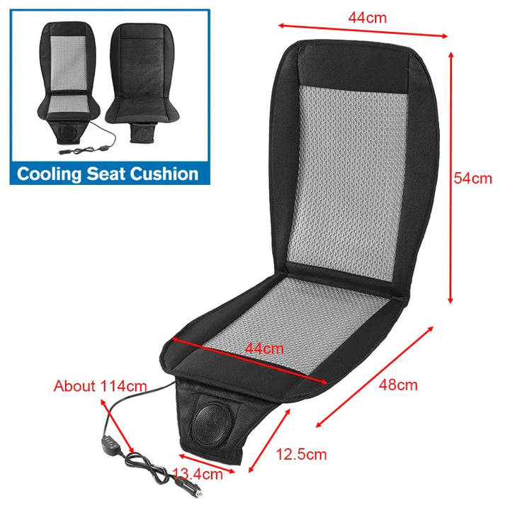 DC 12V 3D Bilsetekjølingpute | 8-vifte ventilert sommere luftsete for rask køling | Skanto