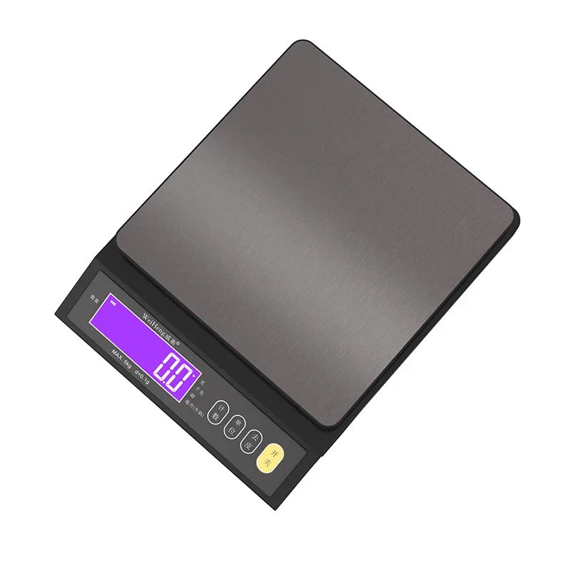 Skanto | 5 kg/0,1 g og 10 kg/1 g digital elektronisk kjøkkenvekt, LCD-skjerm, hel vanntett rustfritt stålværktøy for baking