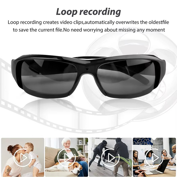 Skanto | 1080P HD Bærbar Solbrille Med Kamera og Videoinnspilling for Utendørs Overvåkning