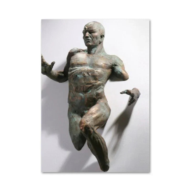 Moderne Urban Abstrakt Jern Statue Veggkunst Fine Art Lærredstrykk 3d Visualisering Figur Kunstbilder For Minimalistisk Leilighet Veggdekor | Skanto