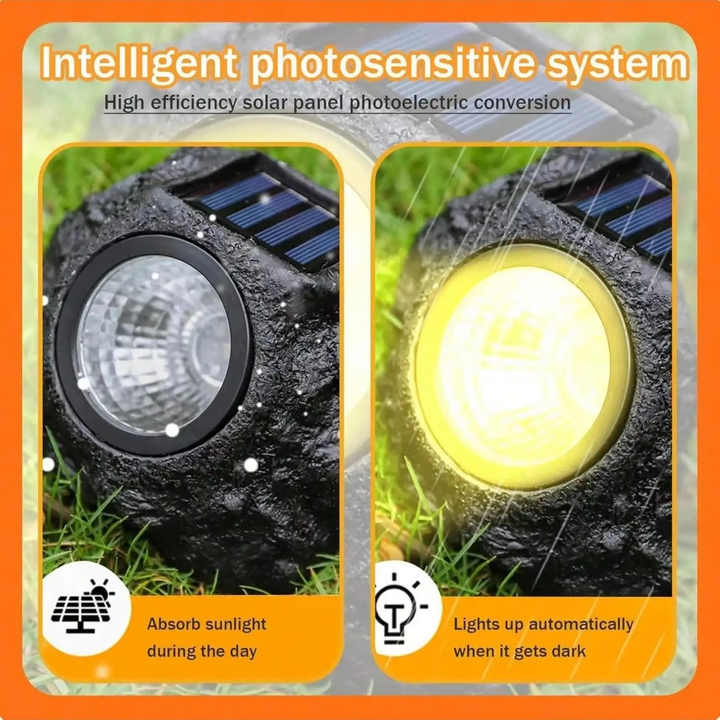 Skanto | Solar-Powered LED Stone Spotlight for Outdoor Landscaping
