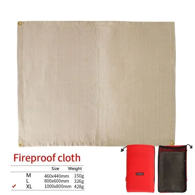 Skanto | CampVita Brannbeskyttelse Camping Matte | Varmeresistent & Brannsikker | Ideell for Grill & Leirbål | Glassfiber Beige