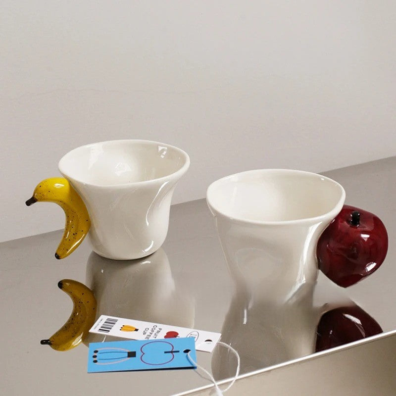 Skanto | Banana Apple Creative 3D Håndtak Kaffe Mugge