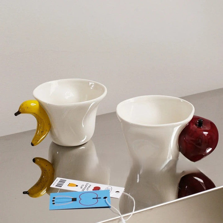 Skanto | Banana Apple Creative 3D Håndtak Kaffe Mugge