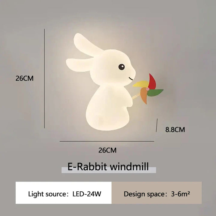 RabbitGlow Lampe - Leken LED Barnas Vegglampe Skanto