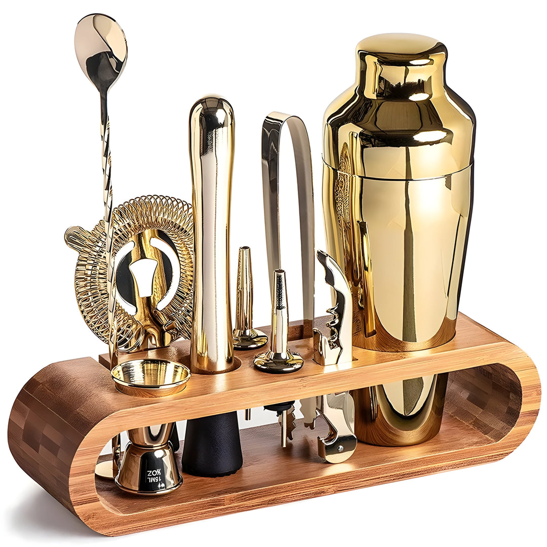 Cocktail shaker-set laget av rustfritt stål – 10-delt premium bartender-sett | Ideell for Skantoandede drinker og fester | Skanto