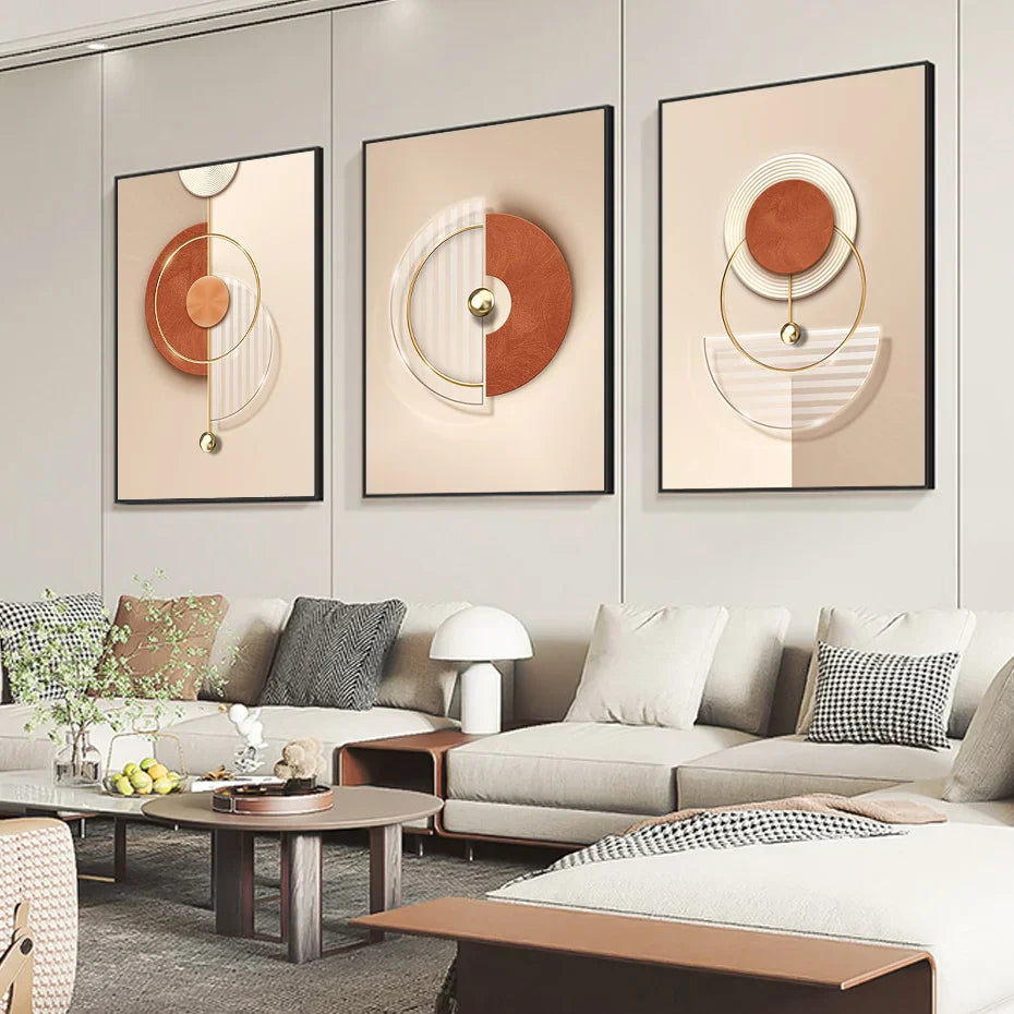 Harmonisk Abstrakt Geometri Moderne Estetikk Veggkunst Fint Kunst Lerretsutskrifter Plakater Bilder For Moderne Leilighet Stue | Skanto