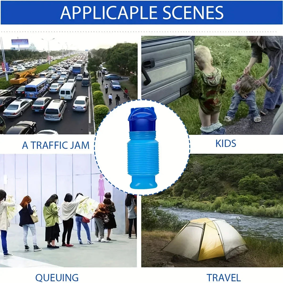 Skanto | Ansblue 750ML Bærbar Mini-Toalett Urinpose - Sammenleggbar og kompakt for reiser, camping og fotturer, egnet for kvinner, menn og barn