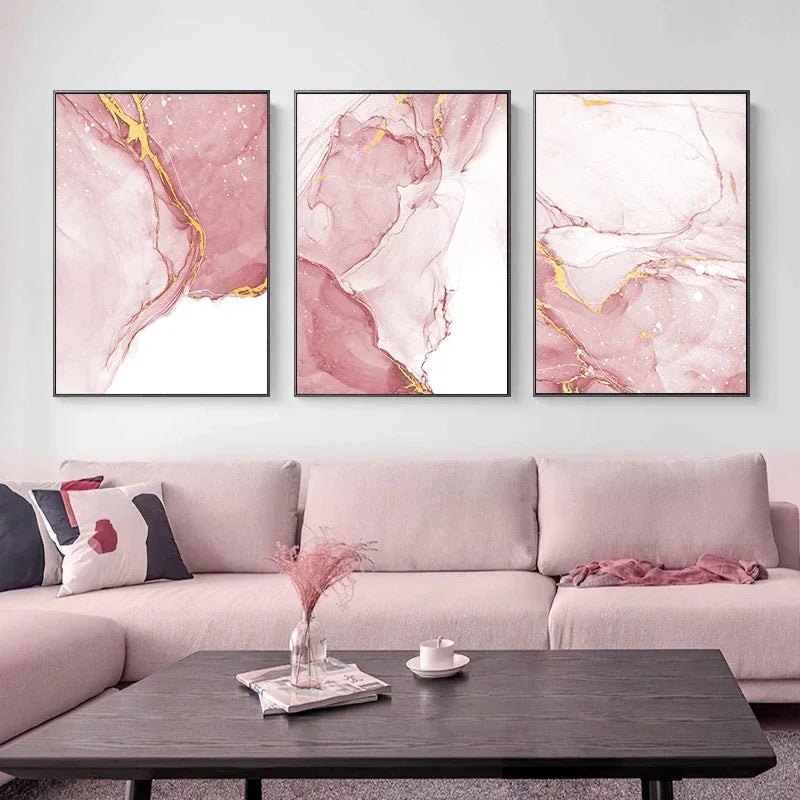 Rosa Flytende Marmorprint Veggkunst Kunstneriske Lerretsutskrifter Bilder For Stue Soverom Boutique Hotellrom Salong Kunst Dekor | Skanto