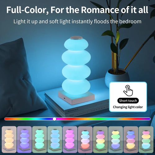 Skanto | AuraGlow LED bordlampe | 16 RGB-farger og varm hvit | Berøringsdimming | USB-drift | 3W