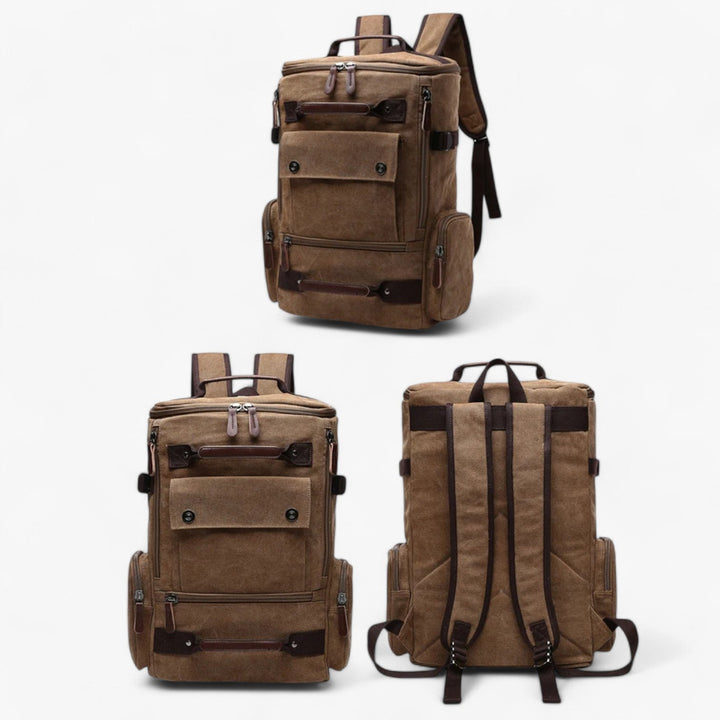 Skanto | Vintage Canvas Backpack – Stilig og funksjonell med laptoplomme for hverdagsliv og eventyr