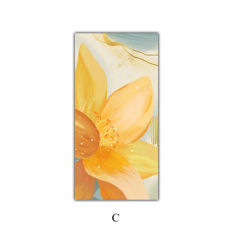 Stort Blomsterfarger Abstrakt Veggkunst Fine Art Lerret Utskrifter Oransje Gul Petal Blomster Plakater Bilder For Stue Hjem Dekor | Skanto