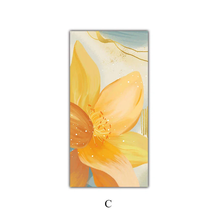 Stort Blomsterfarger Abstrakt Veggkunst Fine Art Lerret Utskrifter Oransje Gul Petal Blomster Plakater Bilder For Stue Hjem Dekor | Skanto