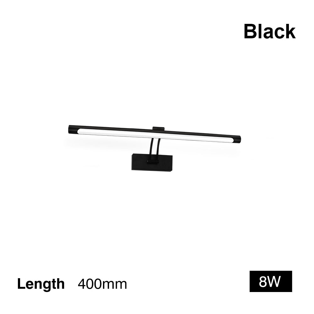 Skanto | 80-100cm LED vegglampe - Moderne svart/sølv veggbelysning til badet, innvendig montert bilde lys