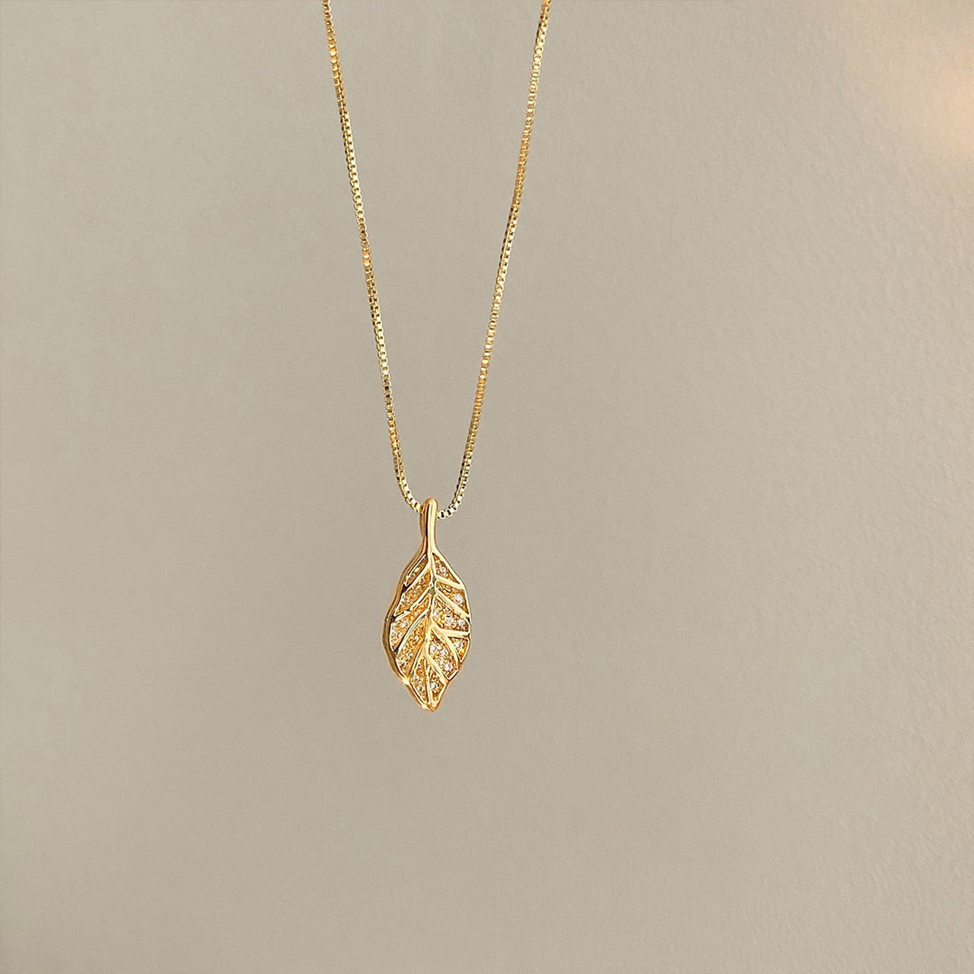Skanto | Nature Sparkle Treblad Anheng Halskjede