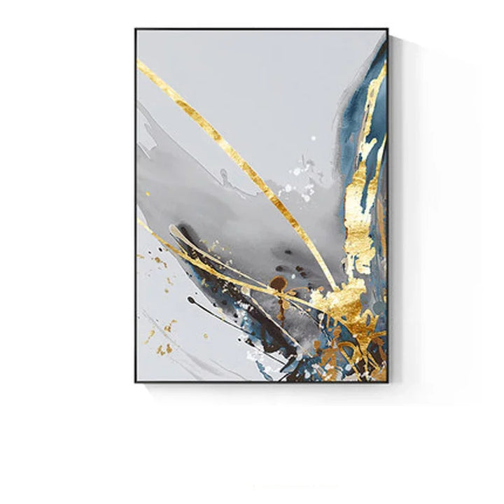 Moderne abstrakte florale veggkunst Fine Art lerrettrykk blå grå botaniske bilder for stue soverom veggkunst dekor | Skanto