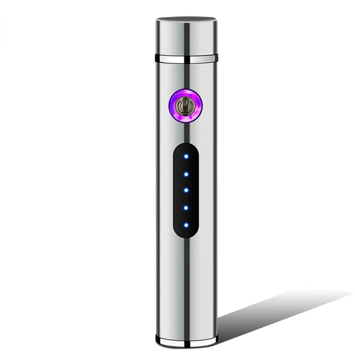 Skanto | Voltrino Sylinder USB lighter | Dobbelt bue teknologi | Oppladbar & vindproof | Edelmetall hus for menn