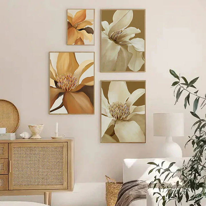 Stor Abstrakt Blomster Veggkunst Fine Art Lerretsutskrifter Moderne Botanikk Bilder For Stue Spisestue Soverom Kunst Dekor | Skanto
