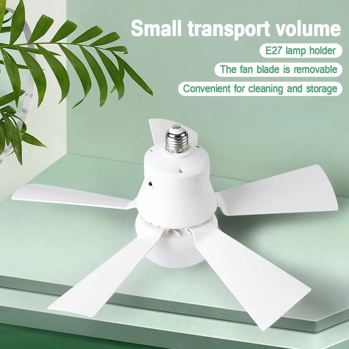 30W E27 Takvifte Lys med Fjernkontroll - LED Dimming Funksjon, Intelligent Stille Vifte for Soverom & Stue | Skanto