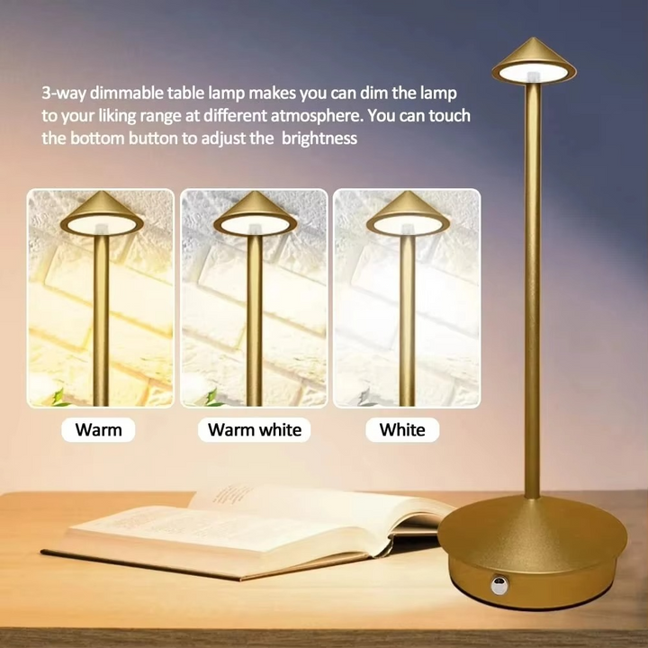 Wiederaufladbare LED-Schreibtischlampe med Touch-Steuerung og 3 lysmodi