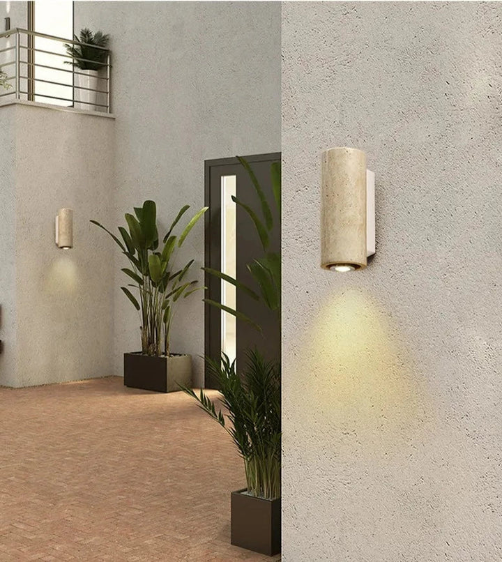 Skanto | Moderne Naturlig LED Vegglampe laget av Travertin