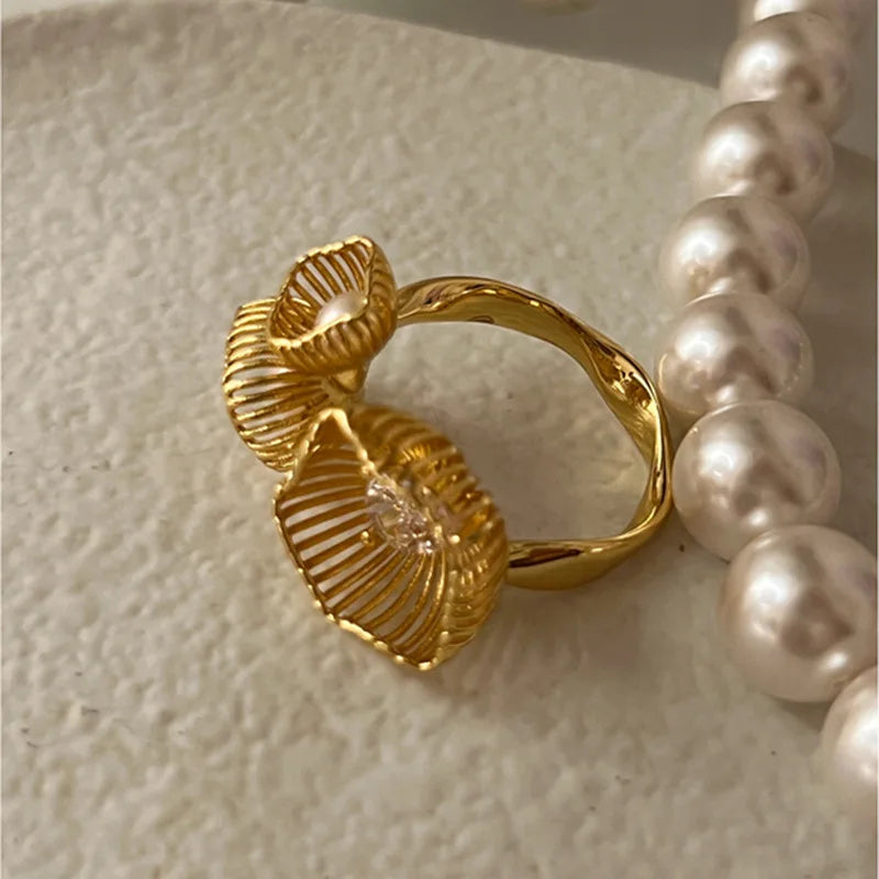 Skanto | Diamant Perle Musling Ring