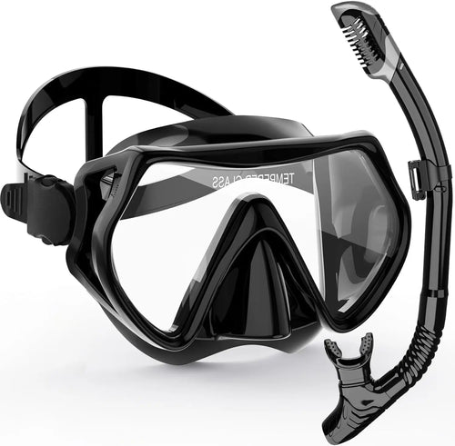 Skanto | AquaVision Snorkel Maske Sett for Voksne | Anti-Dugg & Slagbestandig | Silikon Kant & Tørr Snorkel | 180° Synsfelt