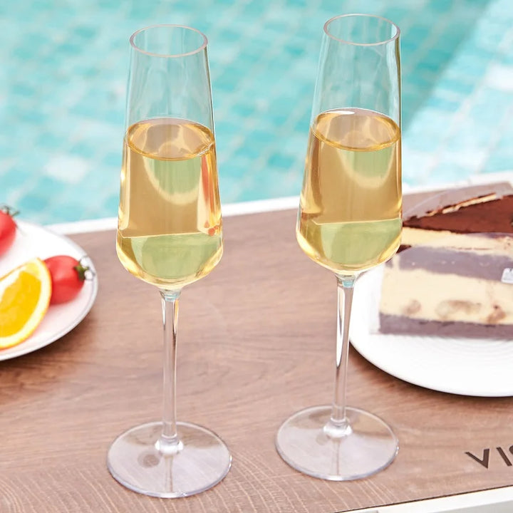 Uknuselig akryl champagneglass 4-delt sett Skanto