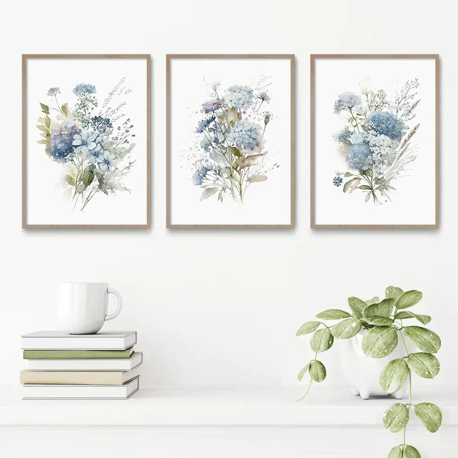 Minimalist Villblomster Akvarell Veggkunst Fine Art Lerret Trykk Botaniske Plakater Bilder For Stue Hjemmedekor | Skanto