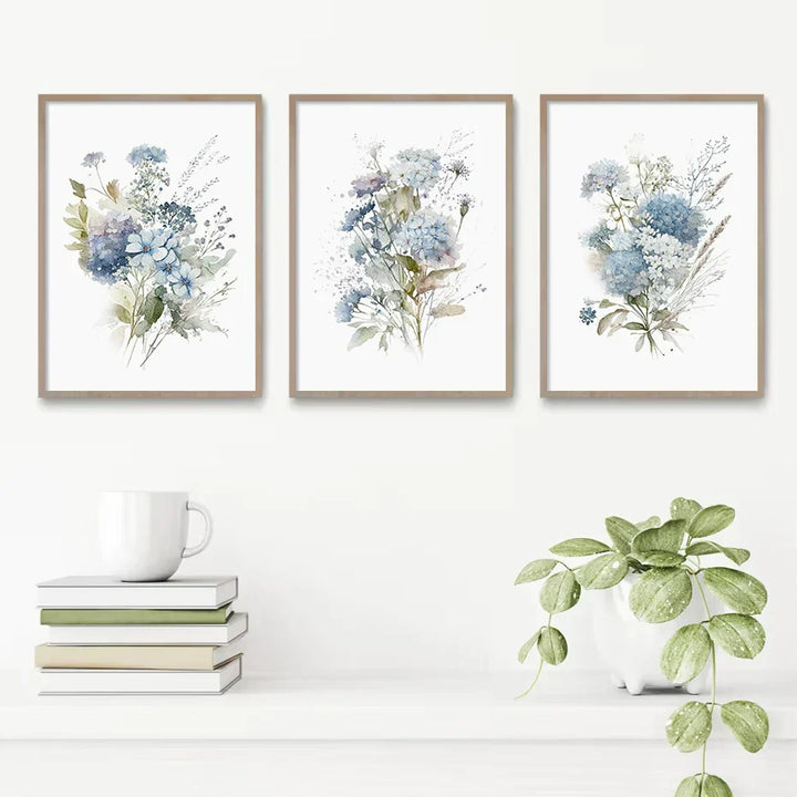 Minimalist Villblomster Akvarell Veggkunst Fine Art Lerret Trykk Botaniske Plakater Bilder For Stue Hjemmedekor | Skanto