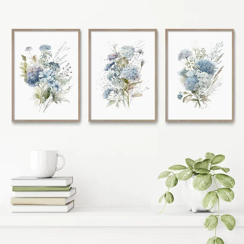 Minimalist Villblomster Akvarell Veggkunst Fine Art Lerret Trykk Botaniske Plakater Bilder For Stue Hjemmedekor | Skanto