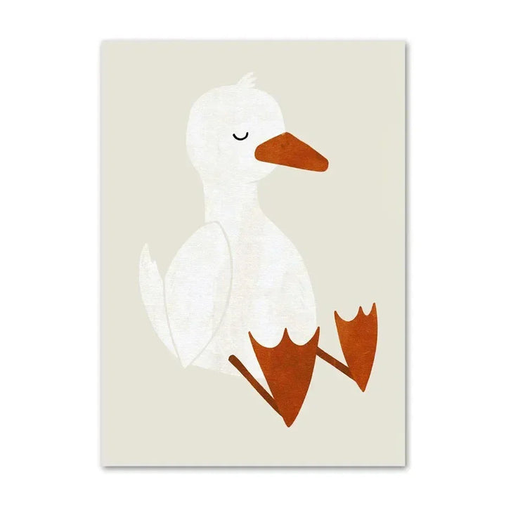 Søte Baby Dyr Barnerom Veggkunst Illustrasjoner Fine Art Lerretsutskrifter Gås Mus Løve Isbjørn Plakatbilder For Babys Rom Veggdekor | Skanto