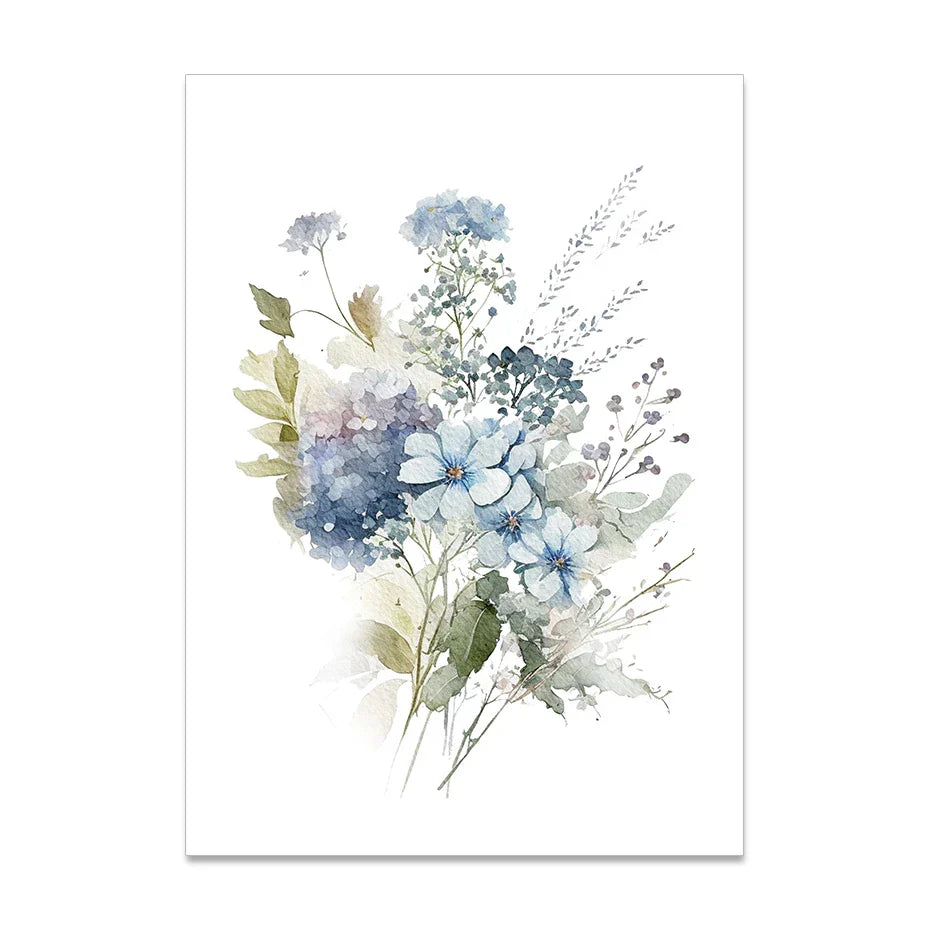 Minimalist Villblomster Akvarell Veggkunst Fine Art Lerret Trykk Botaniske Plakater Bilder For Stue Hjemmedekor | Skanto