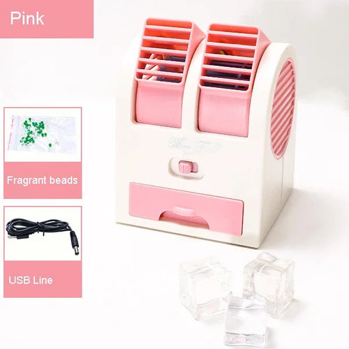 Dual-Outlet Turbo Cooling Desk Humidifier Fan | Skanto