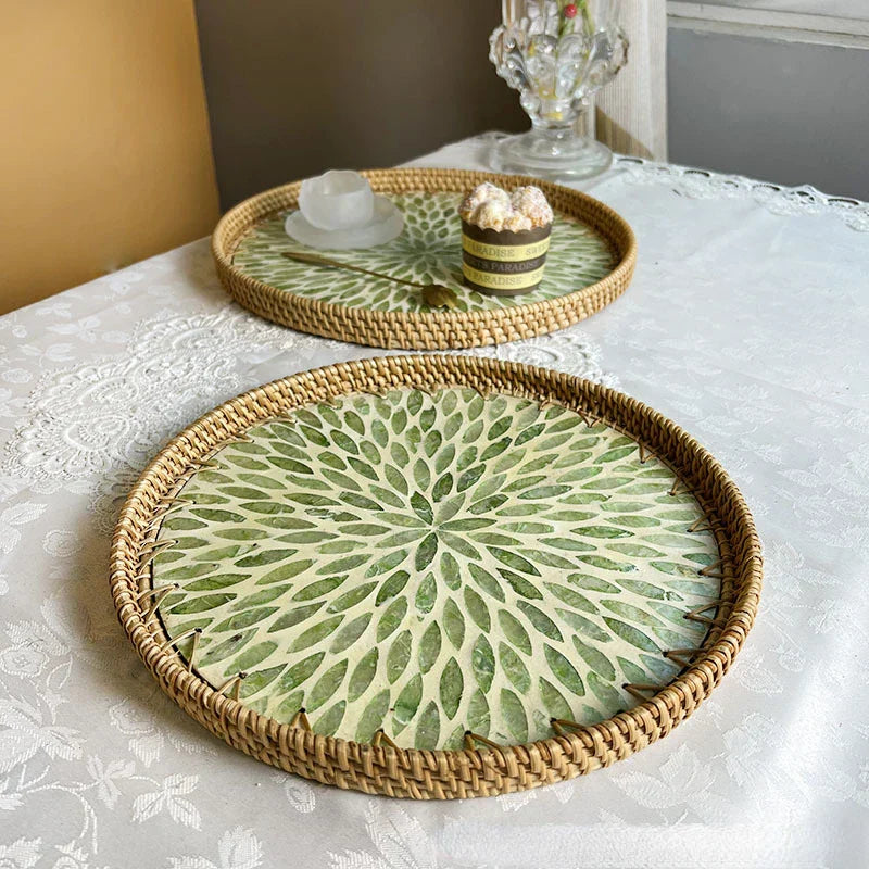 Skanto | Lotus Leaf Rattan & Shell Fruktbolle Brett