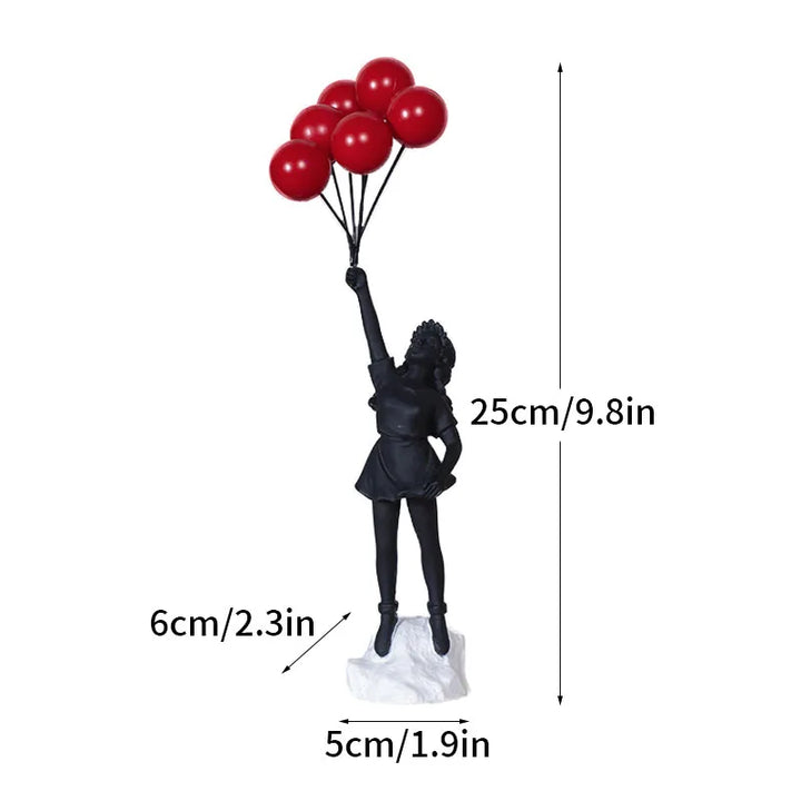 Skanto | Dropshipping Banksy Skulptur Kolleksjon Blomst Kastende Statue Pop Kunst Moderne Ballongjente Figur Kontor Hjem Dekorasjon
