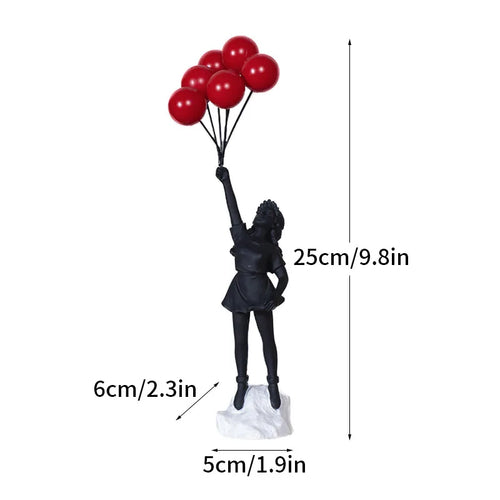Skanto | Dropshipping Banksy Skulptur Kolleksjon Blomst Kastende Statue Pop Kunst Moderne Ballongjente Figur Kontor Hjem Dekorasjon