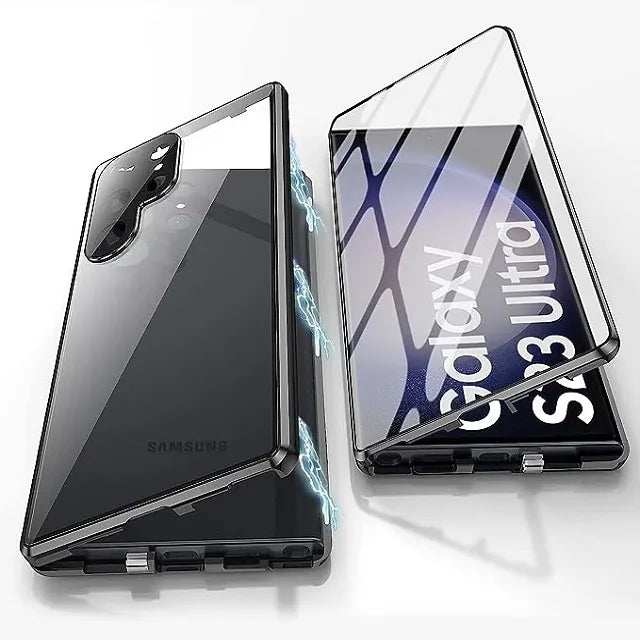 Skanto | Metall Aluminiumlegering 360-deksel med sikkerhetslukking for Samsung Galaxy S24-S23 Serie