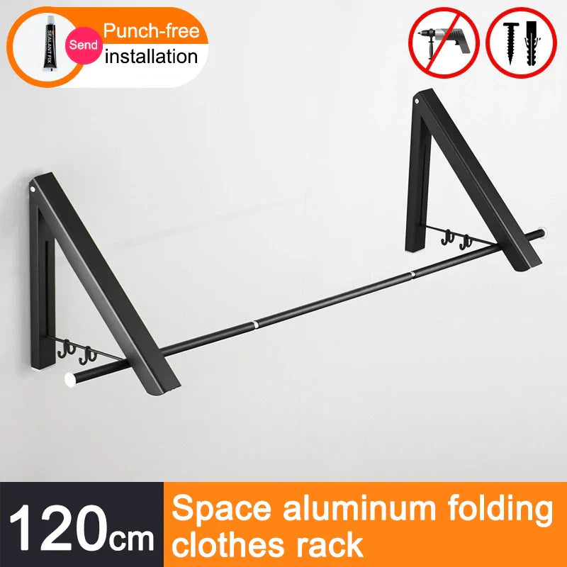 Space Saver Foldbar Veggklær Aluminiumstativ | Skanto