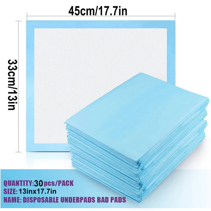 Skanto | 30-Pack Super absorberende engangs urinputer for kjæledyr og eldreomsorg, 13 x 18 tommer