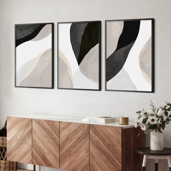 Svart Hvit Grå Minimalistisk Abstrakt Veggkunst Fine Art Lerretsbilder Nøytrale Farger Bilder For Stue Soverom Hjemmekontor Dekor | Skanto