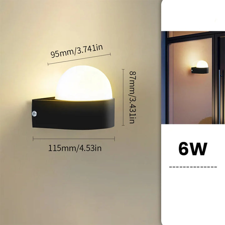 Skanto | LED Utendørs Vegglampe AuroBeam | IP66 Vanntett | Bevegelsessensor & Skumringssensor | 6W / 12W