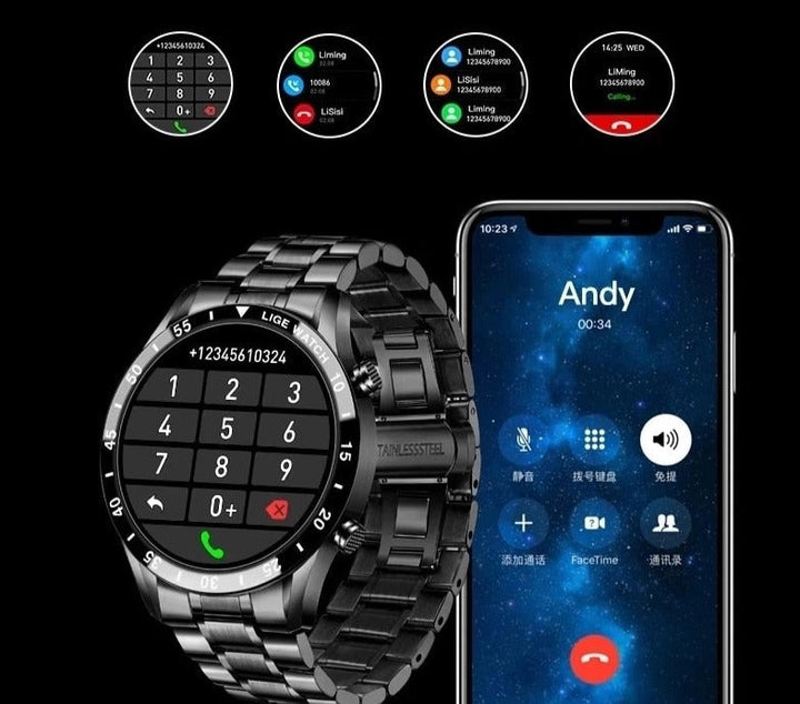 Skanto | Luksus 4G Smartklokke – Stilig klokke med samtaler, GPS og helsefunksjoner
