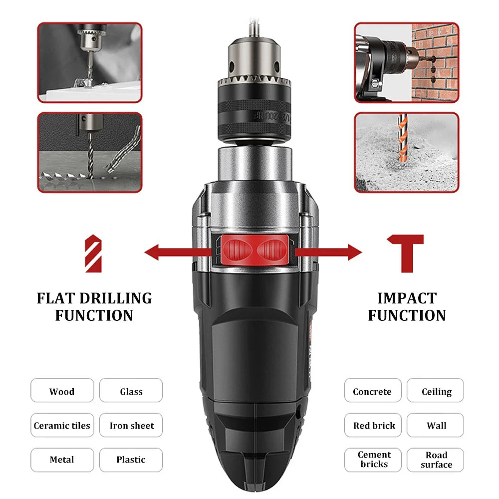 Frendorf | 780W Elektrisk Hammer & Boremaskin med Variabel Hastighet – DrillForce