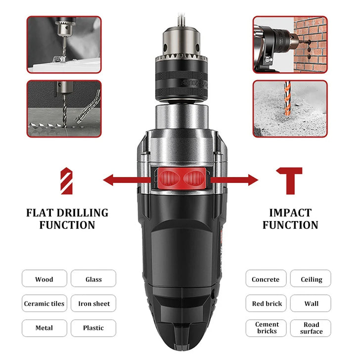 Frendorf | 780W Elektrisk Hammer & Boremaskin med Variabel Hastighet – DrillForce