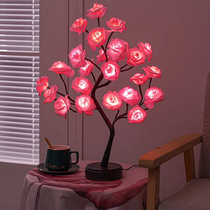 Skanto | RGB Rose Flower Tree Lights 24LED USB Batteri Bordlampe Fairy Natt Lys Hjem Fest Jul Bryllup Soveroms Dekorasjon Gave